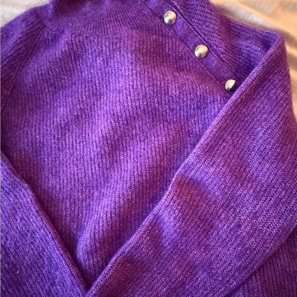 Sezane Purple Women's Cowl Neck Sweater